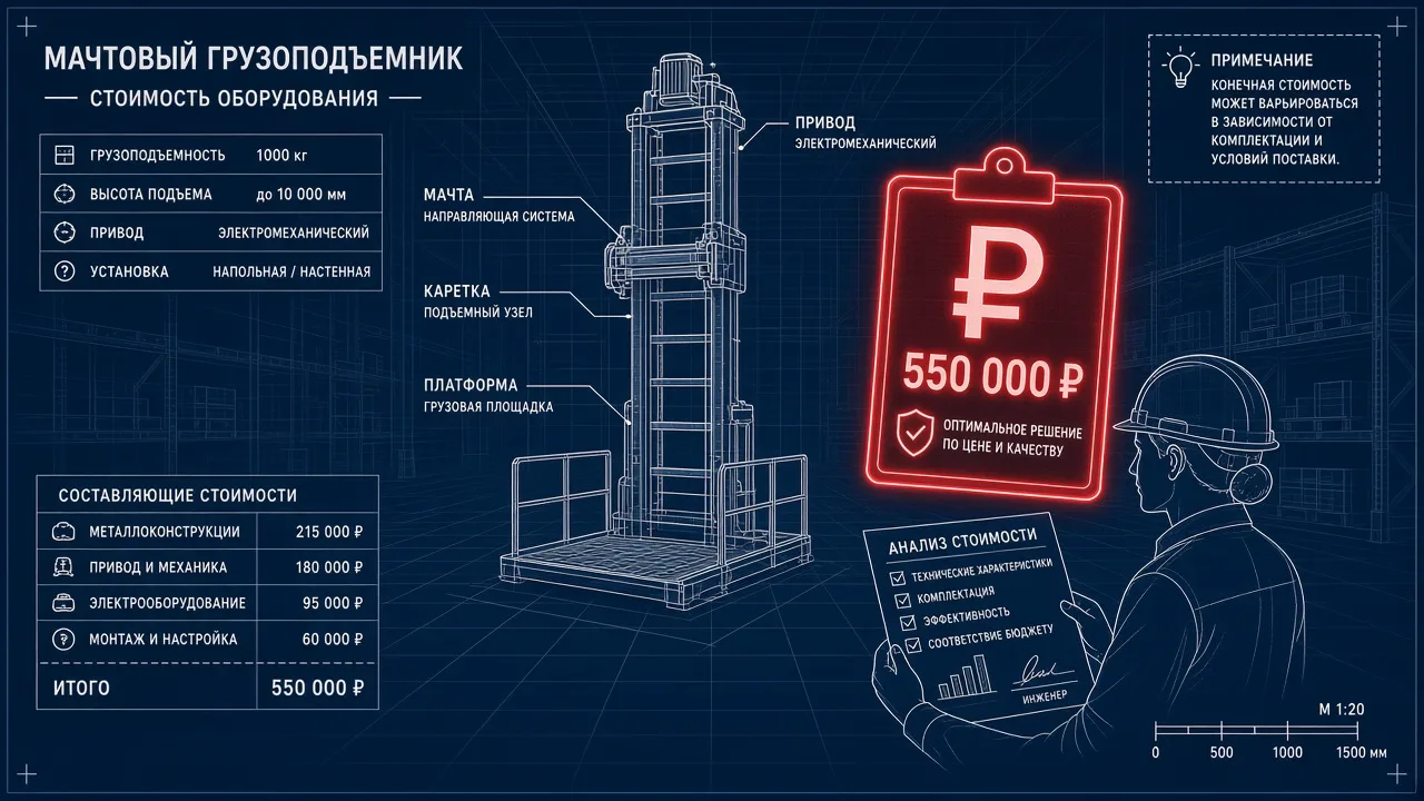 Цена мачтового подъемника: из чего складывается стоимость
